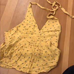 yellow american eagle blouse